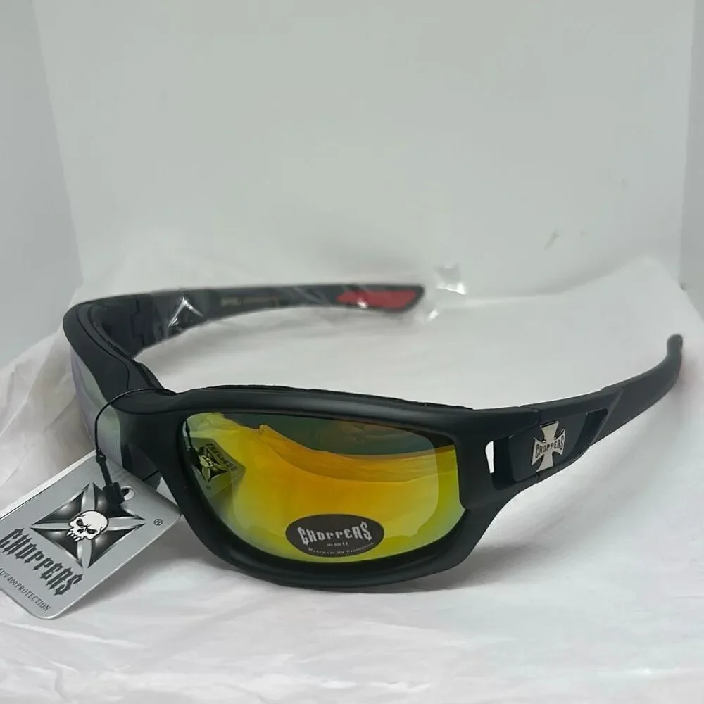 Choppers Padded Sunglasses with Mirror Lenses